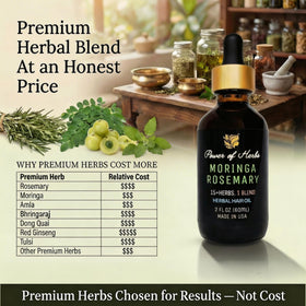 Power of Herbs before and after hair showing improved manageability