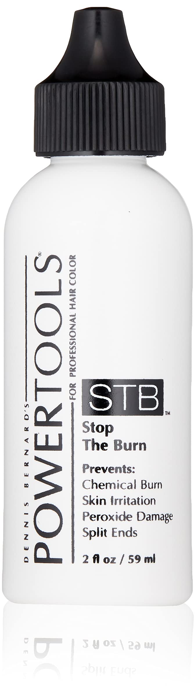 POWERTOOLS STB front bottle showing size and branding, aids scalp comfort