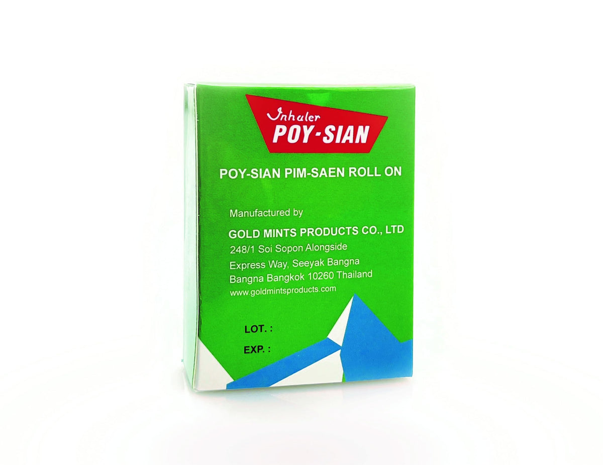 POY-SIAN roll-on open tip being applied for quick aromatic refresh