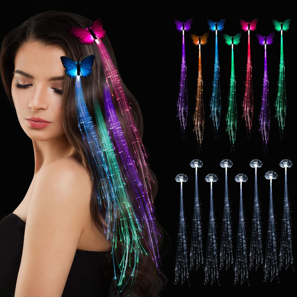 POZILAN front packaging of 15 LED braid clips showing included designs and colors for instant styling