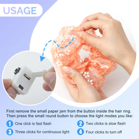 POZILAN scrunchies worn on wrist at night adding hands-free luminous style