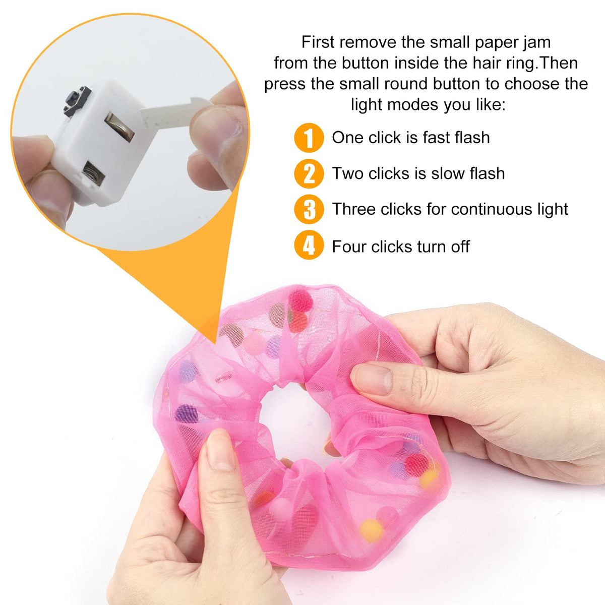 POZILAN scrunchie worn on wrist as bracelet adding visible party flair