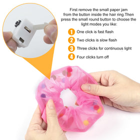 POZILAN scrunchie worn on wrist as bracelet adding visible party flair