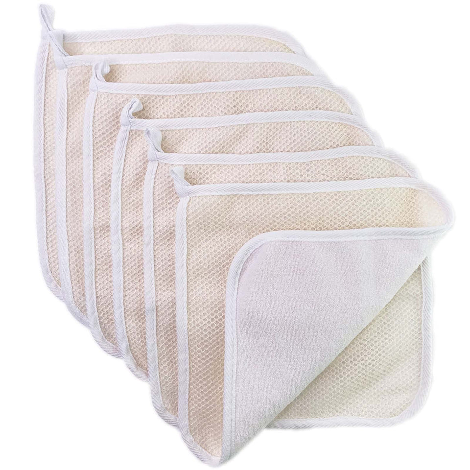 PPHAO BASIC front packaging showing six soft weave washcloths, clear value and convenience