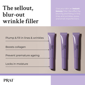 PRAI serum texture close-up highlighting smooth, hydrating finish