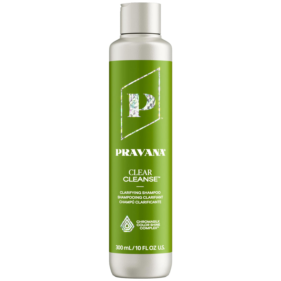 Pravana front bottle view showing clear-cleanse label and usage benefit