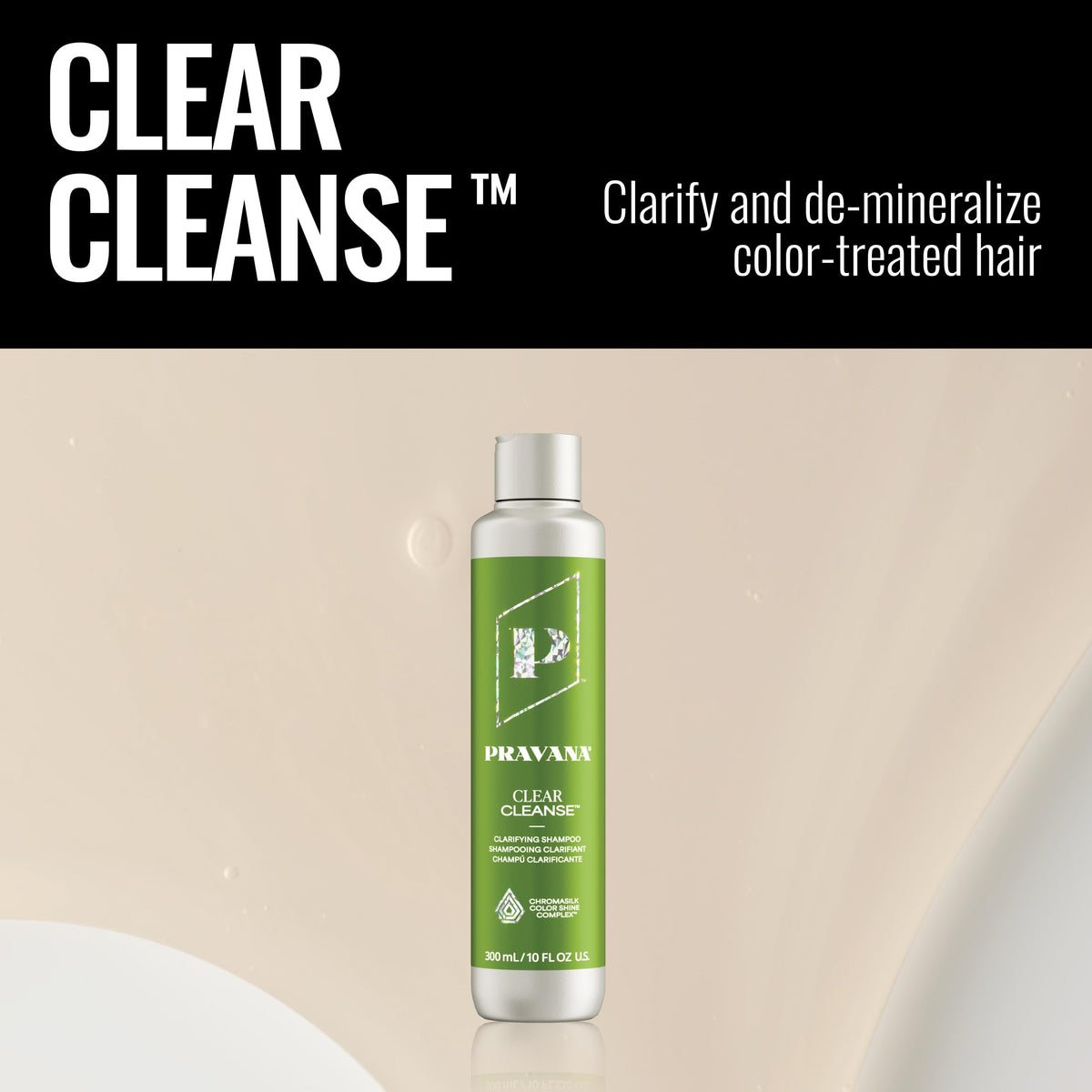Pravana in-shower application on wet hair showing clarifying benefit
