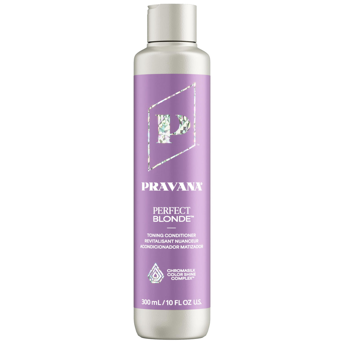 Pravana bottle front label showing product name and benefits for shiny hair