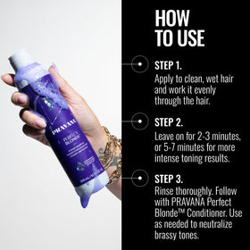 Pravana shampoo applied in shower to illustrate usage and even pigment distribution