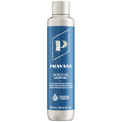 Pravana Moisture Marvel front bottle showing label and size, highlights hydrating benefits