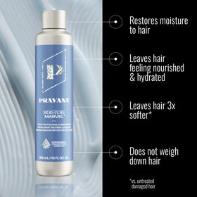 Pravana label and pump close-up highlighting clean ingredients benefit
