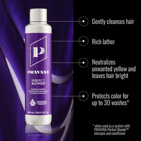 Pravana purple shampoo lather close-up showing creamy texture and conditioning benefit