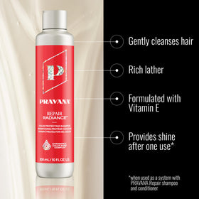 Pravana back label close-up listing ingredients and claims