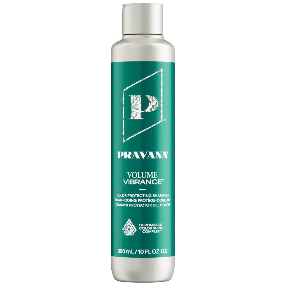 Pravana front bottle showing product and volume benefits