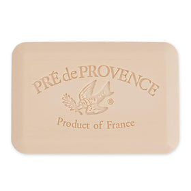 Pre de Provence side profile showing soap dimensions and durable quad-milled benefit