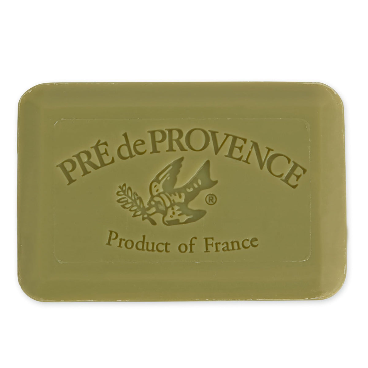 Pre de Provence close-up of soap texture highlighting smooth quad-milled surface and richer lather