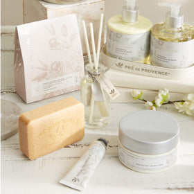 Pré de Provence soap in a gift basket illustrating ready-to-give luxury present