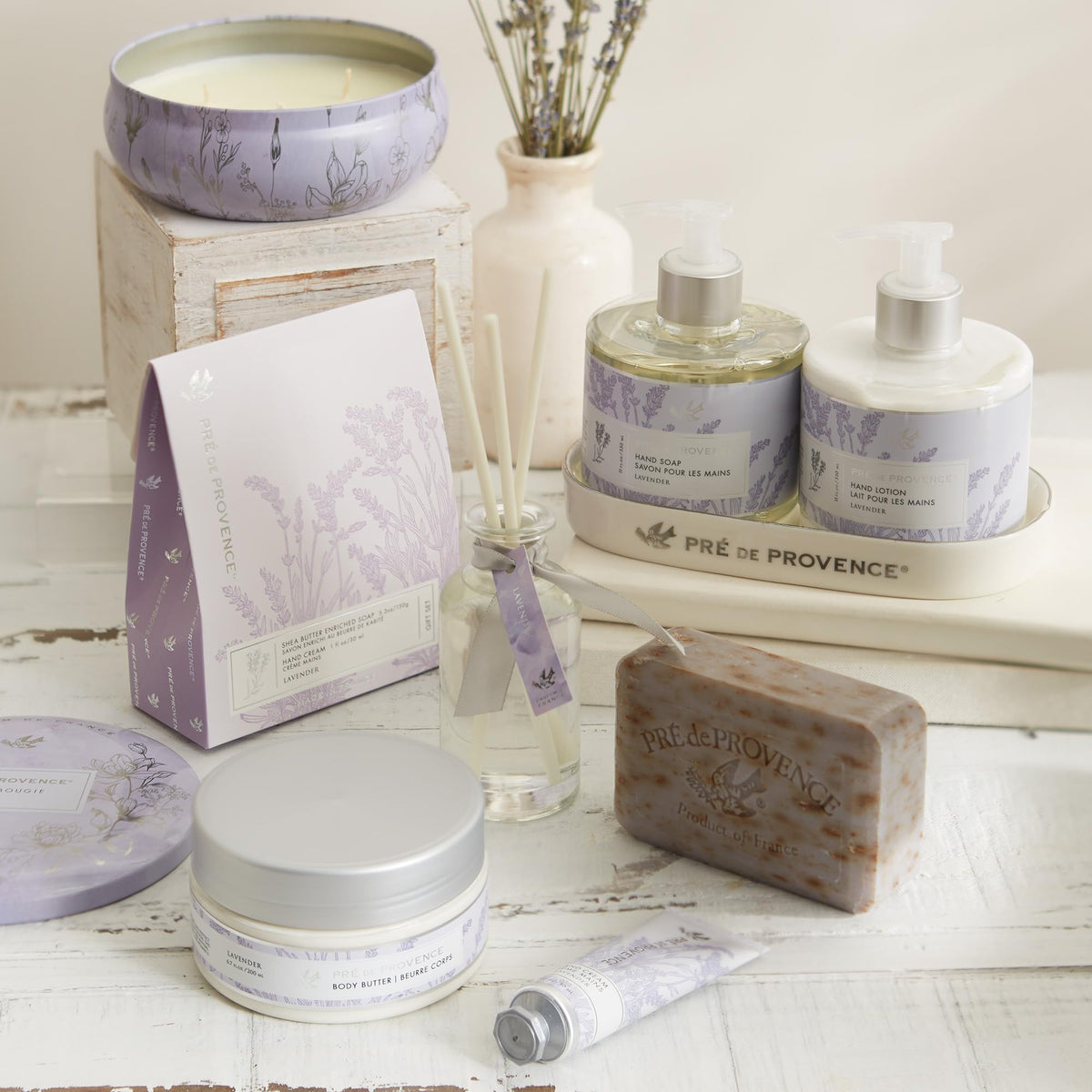 Pré de Provence soap in bathroom lifestyle scene adding luxury scent and decor