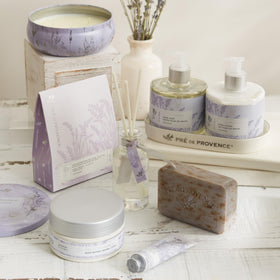 Pré de Provence soap in bathroom lifestyle scene adding luxury scent and decor
