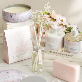 Pre de Provence bar styled in bathroom adding elegant fragrance to decor