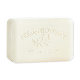 Pre de Provence front packaging showing milk-scented soap and benefit of luxury presentation