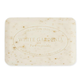 Pre de Provence rich creamy lather on hand demonstrating moisturizing shea butter benefit