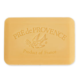 Pre de Provence close-up texture of quad-milled soap showing smooth density benefit