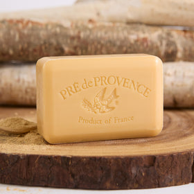 Pre de Provence creamy foam lather in hand demonstrating rich gentle cleansing