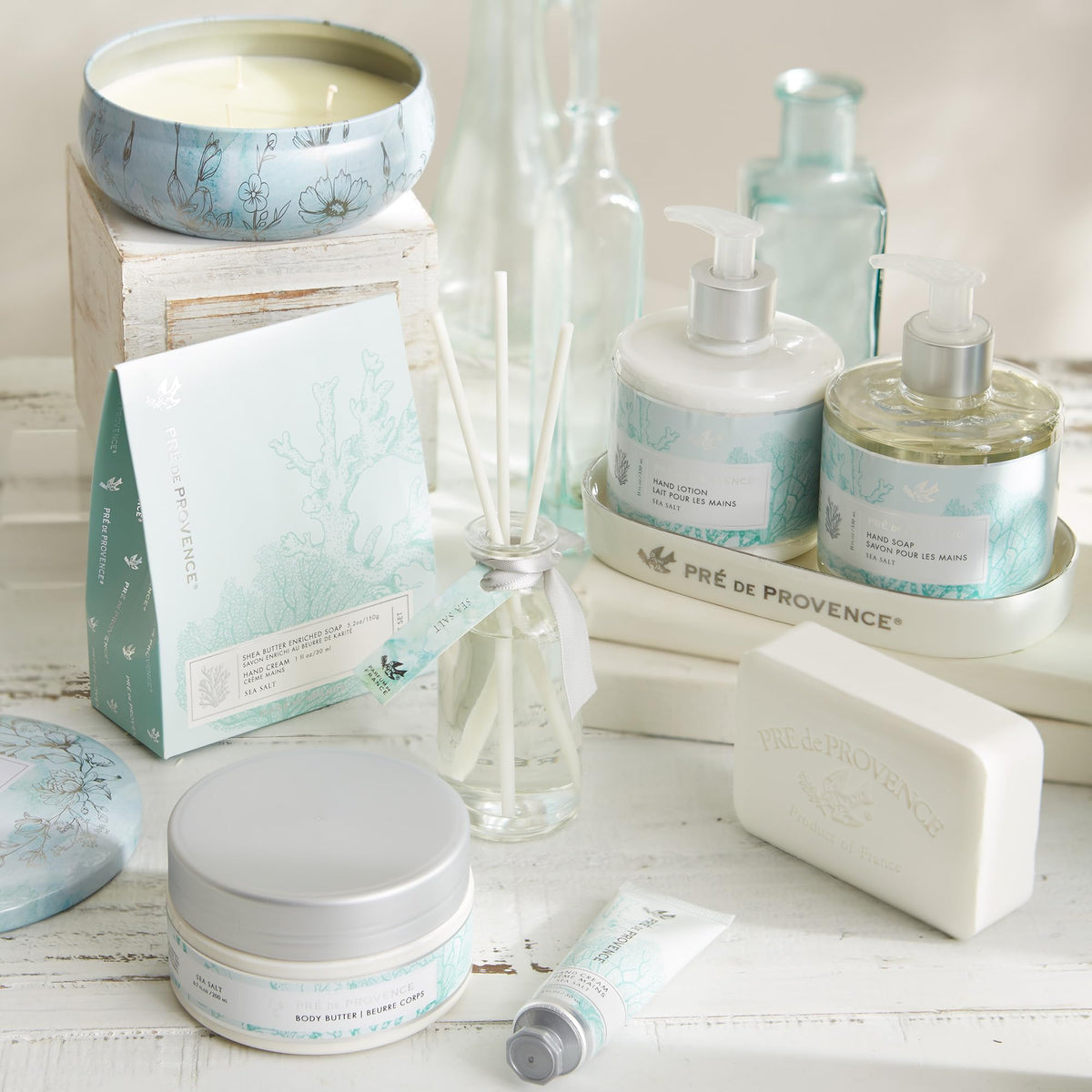 Pre de Provence displayed in a bathroom setting adding luxury scent and decor appeal