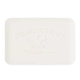 Pre de Provence side profile of 8.8 oz bar demonstrating generous size for longer use