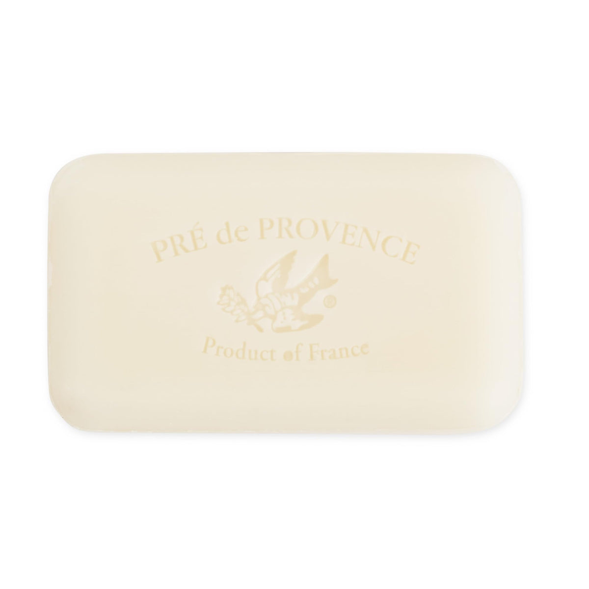 Pré de Provence soap bar close texture showing smooth quad‑milled surface for lasting use