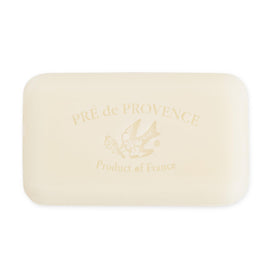 Pré de Provence soap bar close texture showing smooth quad‑milled surface for lasting use