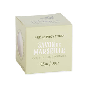 Pre de Provence soap cube displayed in bathroom setting illustrating gentle skin care benefit