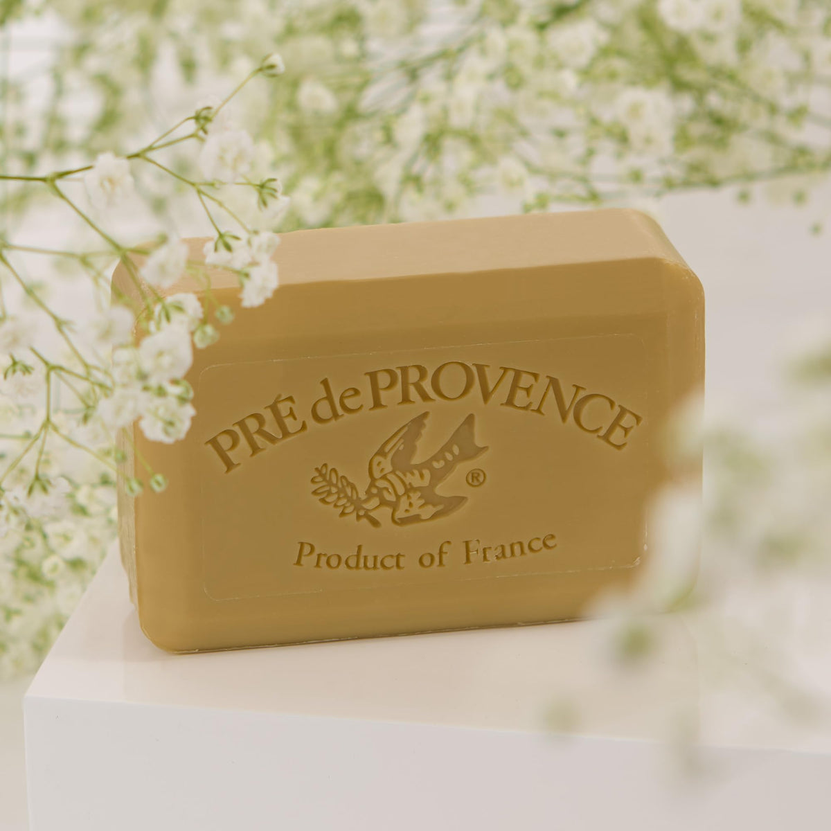 Pre de Provence wrapped label detail displaying ingredients and Provencal styling