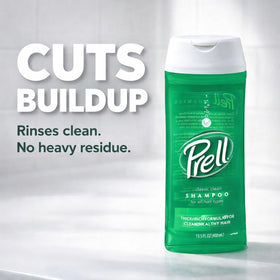 Close-up of Prell label highlighting alcohol-free formula