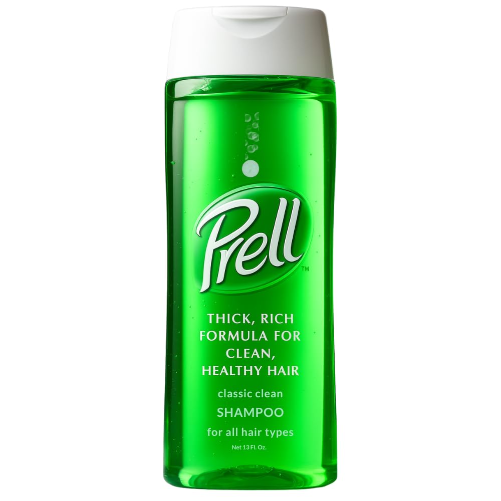 Prell front packaging showing bottle and benefits