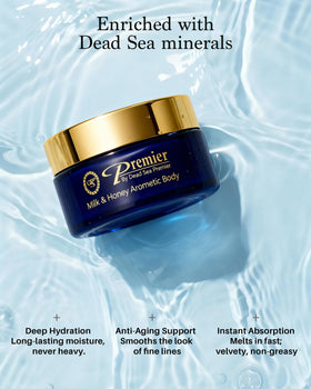 Premier cream being massaged into hands demonstrating fast absorption benefit