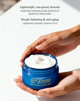 Premier ingredients label showing Dead Sea minerals and botanical benefit