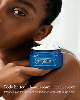 Premier applied on knees and elbows highlighting softened rough areas benefit