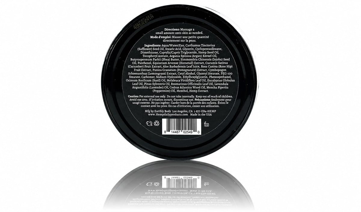 Premium Hemp Extract Daily cream texture close-up showing fast-absorbing benefit