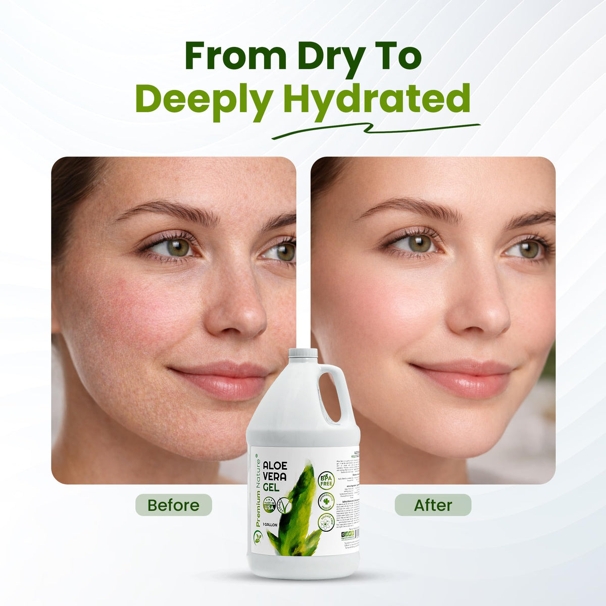 Premium Nature applied to forearm for scale displays quick absorption and hydration