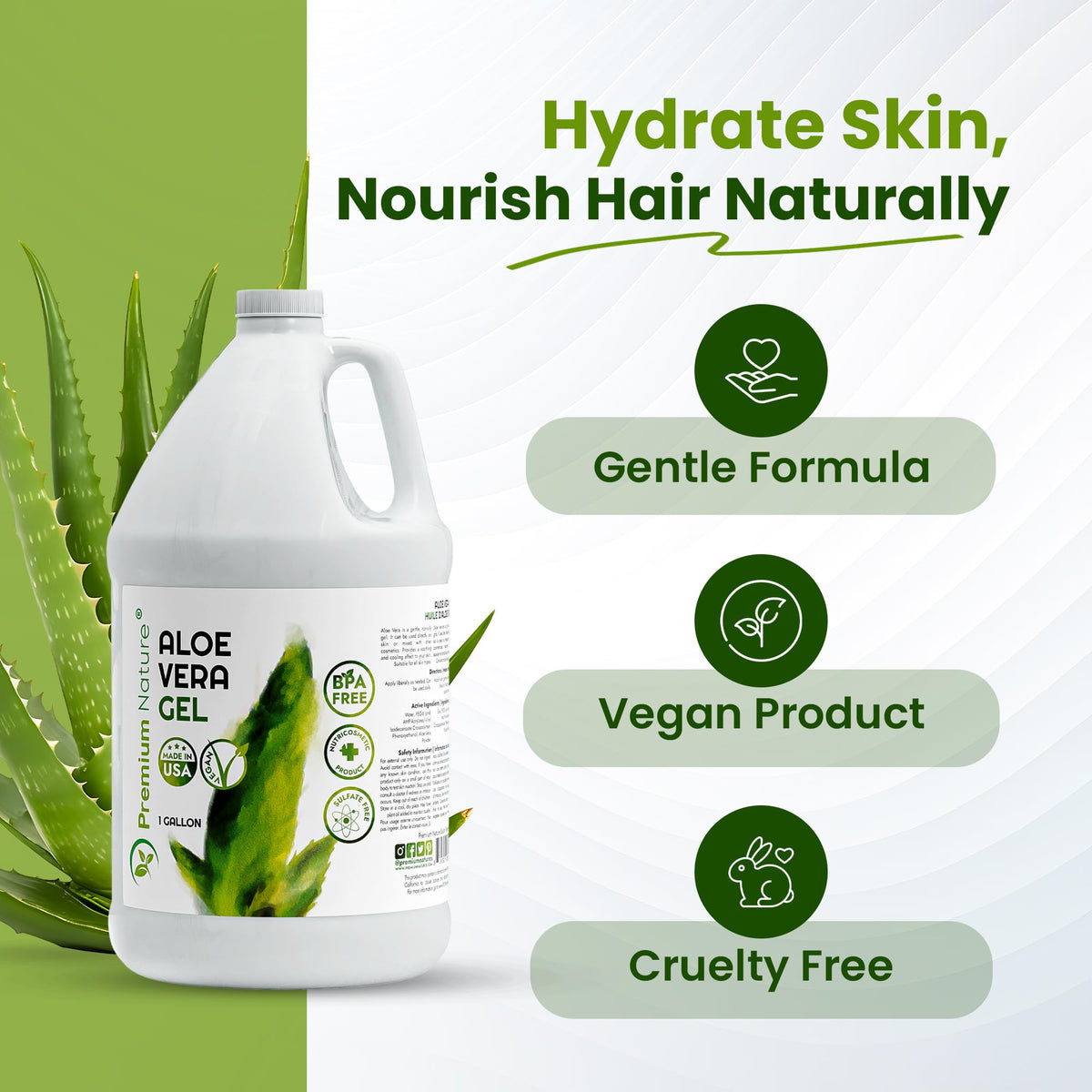Premium Nature clear gel texture close-up highlights smooth, non-sticky absorbency