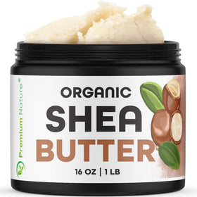 Premium Nature jar front view showing clean label and pure shea butter benefit