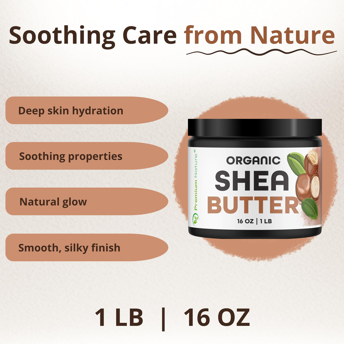 Premium Nature close-up texture of creamy unrefined shea butter for skin nourishment