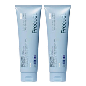 Prequel front packaging showing two tubes and clear benefits