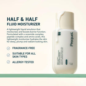 Prequel pump and cap detail highlighting easy-dispense feature for precise use