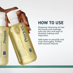 Prequel with Cica oil droplet highlighting soothing ingredient benefits