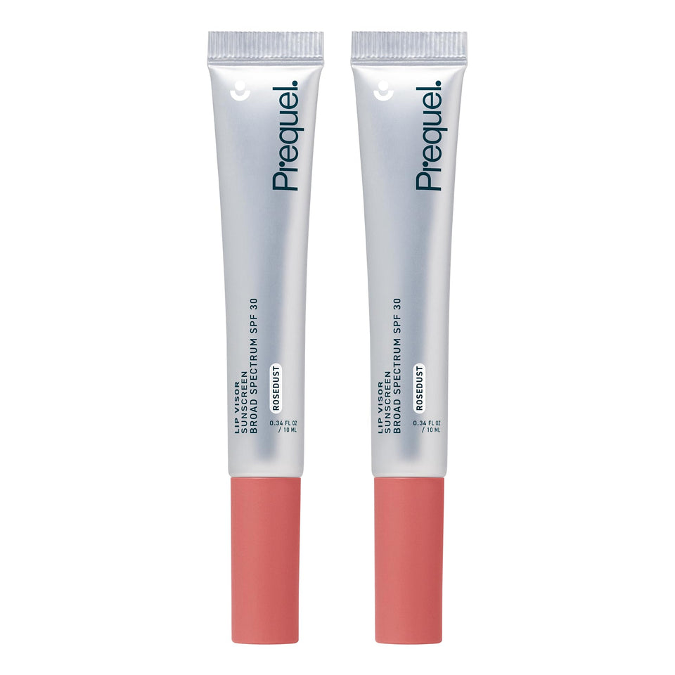 Prequel lip visor front packaging showing product and shade for everyday protection