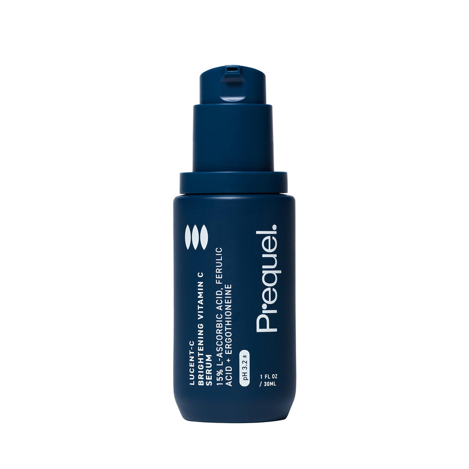 Prequel Lucent-C front packaging showing label and pump benefits radiance