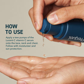 Prequel Lucent-C in bathroom routine demonstrating layering with moisturizer